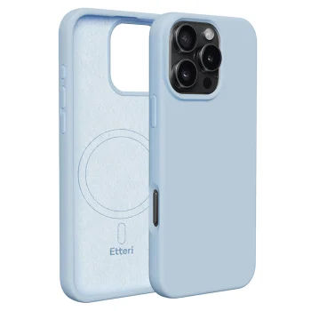 Чехол Etteri Silicone Mag для iPhone 16 Pro Max 6,9", светло-синий