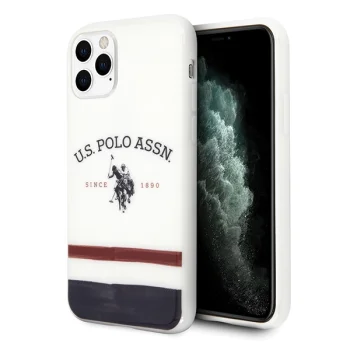 Apple iPhone 11 Pro 5.8'' US Polo Tricolor Pattern Collection Case Cover (USHCN58PCSTRB), White