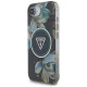 Guess IML Metal Glitter Flowers Triangle MagSafe vāciņš iPhone 16e, Melns