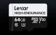 Atmiņas karte Lexar High-Endurance microSDXC 64GB (LMSHGED064G-BCNNG)
