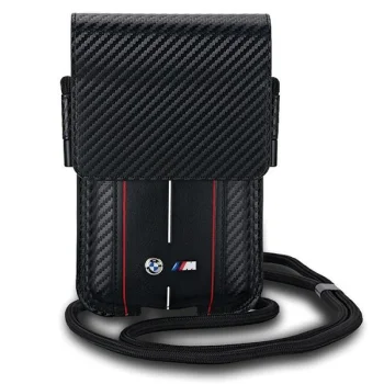 Сумка для телефона BMW Carbon & Red Stripe - черная