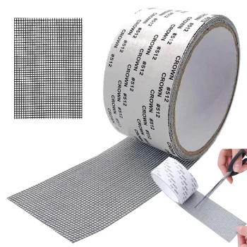 Window Screen Repair Tape 2m Self-Adhesive, Milky Gray
