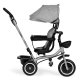 ECOTOYS 2-in-1 bērnu trīsritenis ar grozāmu sēdekli un saliekamu jumtiņu, pelēks