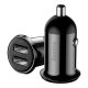 Baseus Grain Pro Car Charger 2x USB 4.8A, Black | Автомобильное Зарядное Устройство