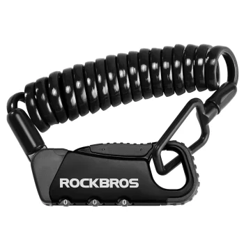 Rockbros 32120010003 RBK6N velosipēda un ķiveres koda slēdzene, 120 cm, melna