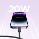 Joyroom Multi-Color Series A14 USB-C uz Lightning kabelis, 20W, 1.2m, melns