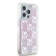 DKNY iPhone 15 Pro vāciņš Liquid Glitters Checkered Pattern, balts