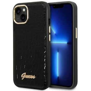 Guess Croco Collection vāciņš iPhone 14 Plus - Melns