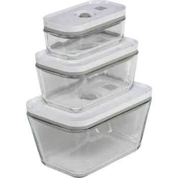 Zwilling Fresh & Save stikla vakuuma trauku komplekts, 3 gab., pelēks