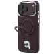 Karl Lagerfeld Ring Stand 360 Karl Head Pin MagSafe vāciņš iPhone 18 Pro Max / 17 Pro Max, bordo