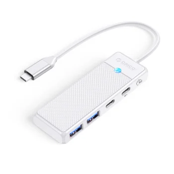 USB-концентратор Orico PAPW2AC-C3 4 порта (2x USB-A, 1x USB-C, PD 100W) 0.15м, белый
