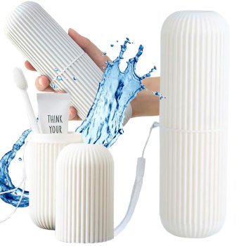 Дорожный футляр для зубной щётки и пасты с ремешком, белый