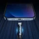 Кабель Wozinsky WUCLC1 USB-C на Lightning с LED, 36W, 1м, Черный