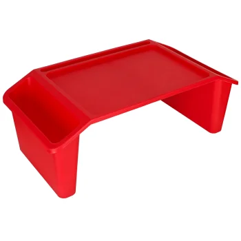 Portable Laptop Table with Organizer, Red