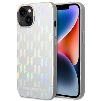 Karl Lagerfeld Monogram Iridescent Case for iPhone 14 Plus - Silver