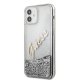 Guess iPhone 12 Pro Max vāciņš Glitter Vintage Script, sudraba
