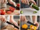 Kitchen Knife Set 5 Knives + Peeler, Black Blades