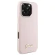 Чехол Guess для iPhone 16 Pro Silicone Script Metal Logo & Frame, розовый
