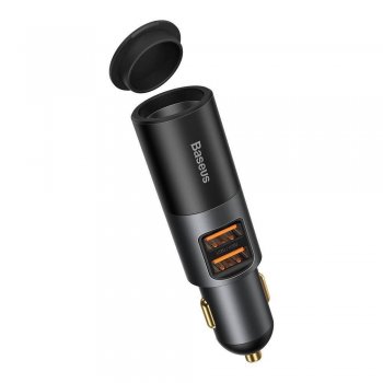 Baseus Share Together Car Socket USB Charger QC4.0 + PD3, 120W, Gray | Automašīnas Telefona Lādētājs