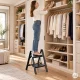 ModernHome saliekamās tērauda kāpnes ar 2 pakāpieniem, melnas