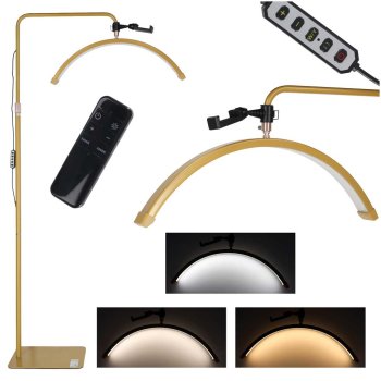 Half Moon Eyelash Extension LED Lamp 36W Shadowless Floor, Gold