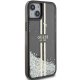 Apple iPhone 15 6.1\'\' Guess Liquid Glitter Gold Stripes Case Cover, Black | Telefona Vāciņš Maciņš Apvalks...