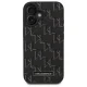 Karl Lagerfeld iPhone 16 Case Leather Monogram Metal Logo MagSafe, Black