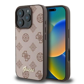 Guess Peony Script MagSafe case for iPhone 16 Pro Max - brown