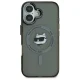 Чехол Karl Lagerfeld для iPhone 16 IML Metal Choupette Head MagSafe, черный