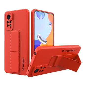 Vāciņš Wozinsky Kickstand Case priekš Xiaomi Redmi Note 11 Pro ar statīvu, sarkans