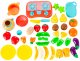 Bērnu rotaļu trauki un griežamie augļi un dārzeņi grozā | Kids Toy Cutting Fruits and Vegetables