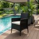 Outdoor Garden Chair with Cushion MultiGarden Rattan Effect, Black