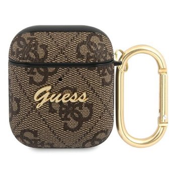 Guess AirPods 1 / 2 Case 4G Script Metal Collection, Brown