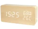 Electronic Alarm Clock with Thermometer and Hygrometer Light Brown