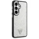Чехол Guess Fixed Glitter Triangle MagSafe для Samsung Galaxy S26, серебристый