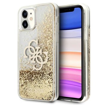 Guess 4G Big Liquid Glitter vāciņš Apple iPhone 11 / XR zelta