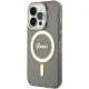 Guess iPhone 14 Pro vāciņš Glitter Gold MagSafe, melns