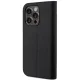 Karl Lagerfeld iPhone 14 Pro atverams vāciņš maciņš grāmatiņa Saffiano Karl & Choupette, melns