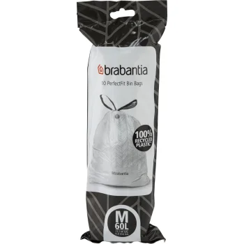 Brabantia PerfectFit atkritumu maisi Bo, M kods, 60 l, 10 gab., balti