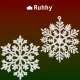 Елочные игрушки Ruhhy - снежинки, 12 шт., белые с блестками