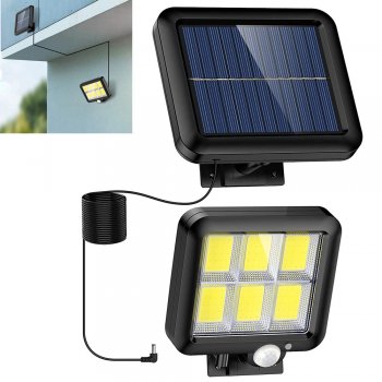 Āra Apgaismojums Dārza Nakts Lampa uz Saules Baterijas ar Kustības un Krēslas Sensoriem, 120 LED | Outdoor Garden...
