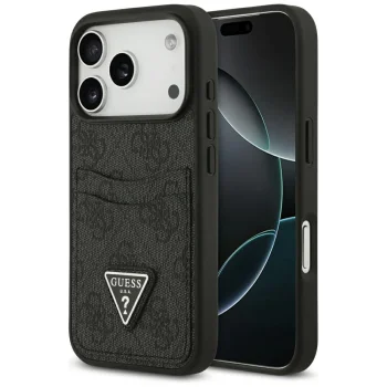 Чехол Guess 4G Double Card Triangle для iPhone 17 Pro, черный