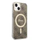 Apple iPhone 14 Plus 6.7\" Guess 4G Print MagSafe Case Cover (GUBPP14MH4EACSW) + Charger, Brown | Telefona Maciņš...