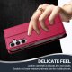 Samsung Galaxy A55 ( SM-A556B/DS ) LC.IMEEKE PU Leather Wallet Protective Book Case Cover, Red