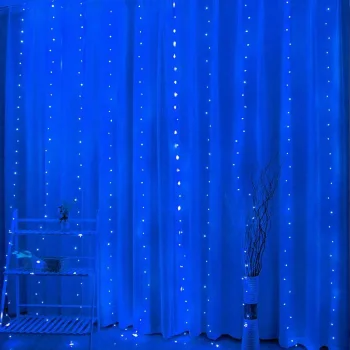 LED gaismas aizkars Telcon 100 LED 3x1m, zils