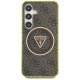 Чехол Guess 4G Glitter Triangle Buttons MagSafe для Samsung Galaxy S25, Коричневый
