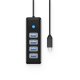 Orico PW4U-C3 USB centrmezgls, 4x USB-A 3.0, 1.8m, Melns