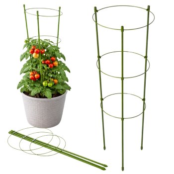Adjustable Plant Support Ring Cage DIVO 60cm 3 Rings, green