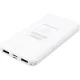 Ārējais akumulators 10000 mAh, USB Type-C, 2x USB, balts