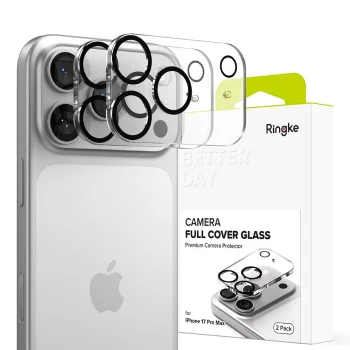 Ringke Camera Full Cover 2 komplekts iPhone 17 Pro Max kamerai – melns | Camera Protector